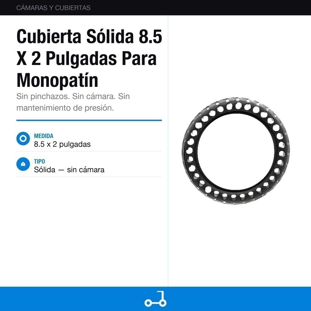 Cubierta Sólida 8.5 X 2 Pulgadas Para Monopatín Electrico